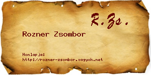 Rozner Zsombor névjegykártya